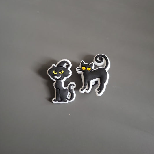 Black Cat Croc Pins